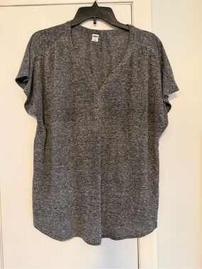 Heather Gray Short-Sleeve Henley Shirt - Old Navy